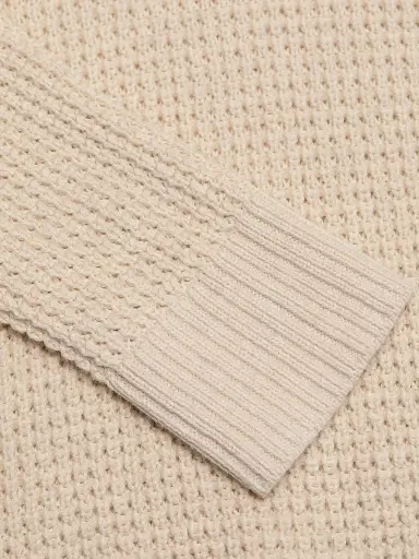 Paige Men's Mylo Waffle-Knit Crewneck Sweater - Heathered Natural | Thumbnail 7 Paige Men's Mylo Waffle-Knit Crewneck Sweater - Heathered Natural | Thumbnail 7