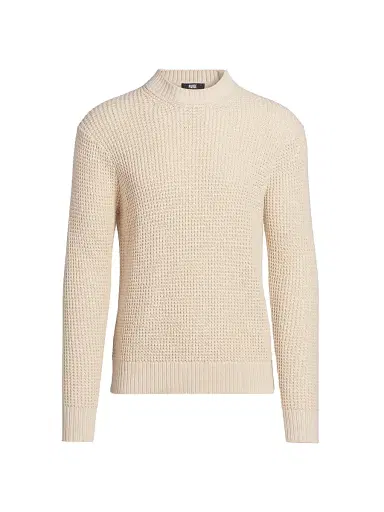 Paige Men's Mylo Waffle-Knit Crewneck Sweater - Heathered Natural | Thumbnail 1 Paige Men's Mylo Waffle-Knit Crewneck Sweater - Heathered Natural | Thumbnail 1