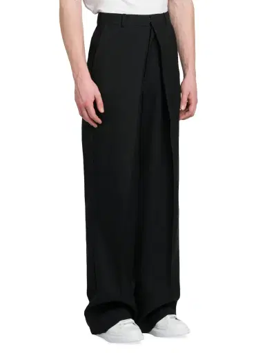 Alexander McQueen Men's Formal Deep Pleated Trousers - Black | Thumbnail 3 Alexander McQueen Men's Formal Deep Pleated Trousers - Black | Thumbnail 3
