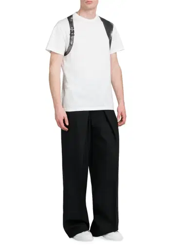Alexander McQueen Men's Formal Deep Pleated Trousers - Black | Thumbnail 1 Alexander McQueen Men's Formal Deep Pleated Trousers - Black | Thumbnail 1