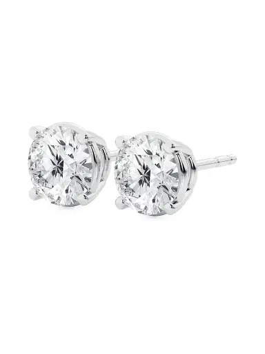 Saks Fifth Avenue Collection Women's 14K White Gold & 4.00 TCW Lab-Grown Diamond Stud Earrings - White Gold | Thumbnail 3 Saks Fifth Avenue Collection Women's 14K White Gold & 4.00 TCW Lab-Grown Diamond Stud Earrings - White Gold | Thumbnail 3