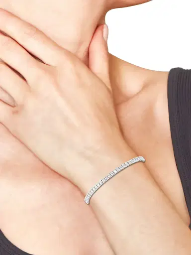Saks Fifth Avenue Collection Women's 14K White Gold & 5.00 TCW Lab-Grown Diamond Tennis Bracelet - White Gold | Thumbnail 2 Saks Fifth Avenue Collection Women's 14K White Gold & 5.00 TCW Lab-Grown Diamond Tennis Bracelet - White Gold | Thumbnail 2