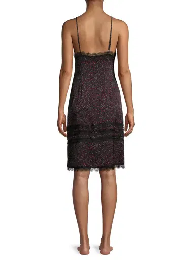 Kiki de Montparnasse Women's Stretch Silk Print Slip Dress - Black Red | Thumbnail 3 Kiki de Montparnasse Women's Stretch Silk Print Slip Dress - Black Red | Thumbnail 3