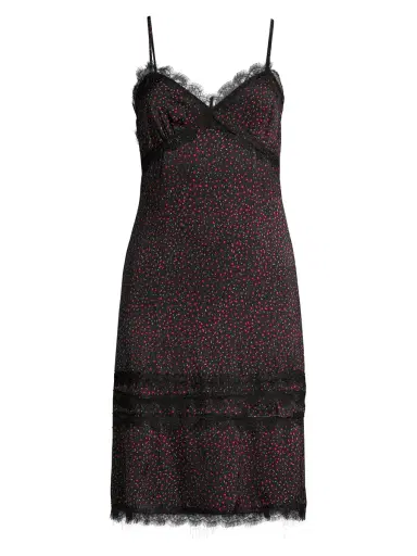 Kiki de Montparnasse Women's Stretch Silk Print Slip Dress - Black Red | Thumbnail 5 Kiki de Montparnasse Women's Stretch Silk Print Slip Dress - Black Red | Thumbnail 5