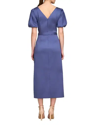 Kay Unger Women's Chiara Satin Cocktail Dress - Indigo | Thumbnail 4 Kay Unger Women's Chiara Satin Cocktail Dress - Indigo | Thumbnail 4