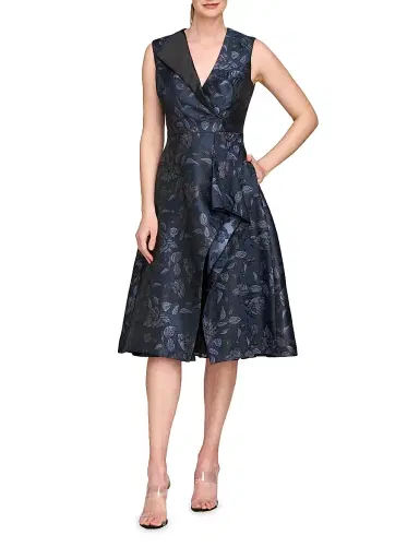 Kay Unger Women's Lottie Floral Cocktail Dress - Dark Midnight | Thumbnail 2 Kay Unger Women's Lottie Floral Cocktail Dress - Dark Midnight | Thumbnail 2