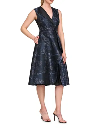 Kay Unger Women's Lottie Floral Cocktail Dress - Dark Midnight | Thumbnail 4 Kay Unger Women's Lottie Floral Cocktail Dress - Dark Midnight | Thumbnail 4