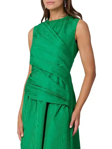 Shoshanna Women's Gabriele Moire Draped Maxi Dress | Thumbnail 4 Shoshanna Women's Gabriele Moire Draped Maxi Dress | Thumbnail 4