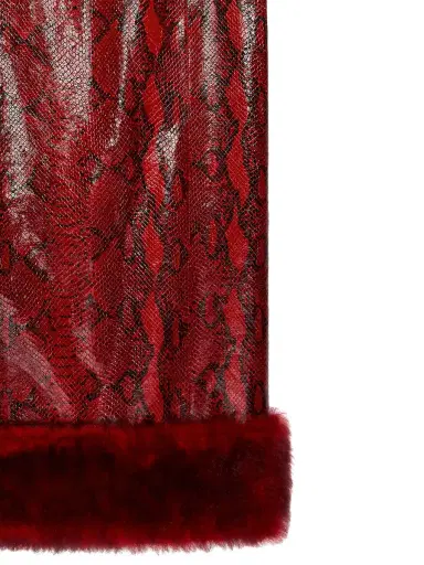 Givenchy Women's Skirt in Python Print Leather and Fur - Burgundy Red | Thumbnail 4 Givenchy Women's Skirt in Python Print Leather and Fur - Burgundy Red | Thumbnail 4