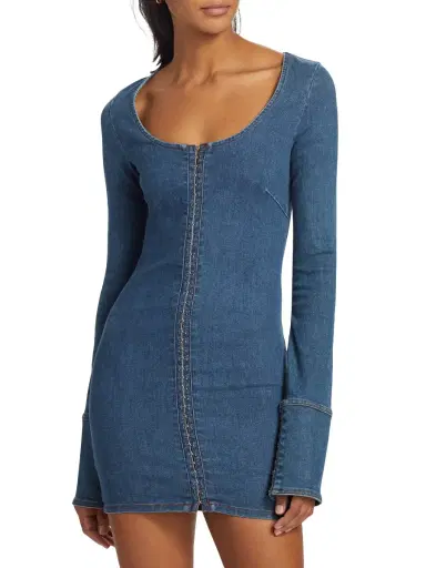 Rotate Birger Christensen Women's Stretch Denim Body-Con Minidress - Orion Blue | Thumbnail 5 Rotate Birger Christensen Women's Stretch Denim Body-Con Minidress - Orion Blue | Thumbnail 5
