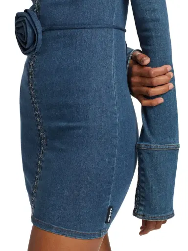 Rotate Birger Christensen Women's Stretch Denim Body-Con Minidress - Orion Blue | Thumbnail 6 Rotate Birger Christensen Women's Stretch Denim Body-Con Minidress - Orion Blue | Thumbnail 6