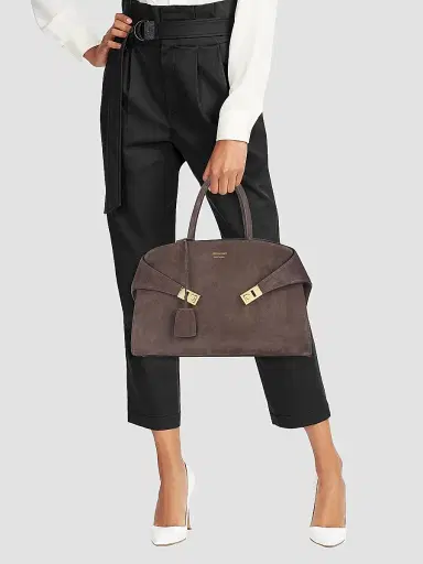 Ferragamo Women's Large Hug Suede Top Handle Bag | Thumbnail 3 Ferragamo Women's Large Hug Suede Top Handle Bag | Thumbnail 3