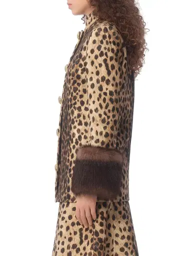 Valentino Garavani Women's Jaguar Spots Printed Wool Cloth Caban - Animal Print | Thumbnail 3 Valentino Garavani Women's Jaguar Spots Printed Wool Cloth Caban - Animal Print | Thumbnail 3