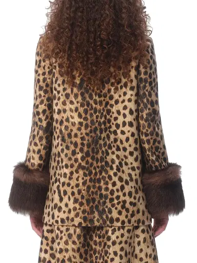 Valentino Garavani Women's Jaguar Spots Printed Wool Cloth Caban - Animal Print | Thumbnail 4 Valentino Garavani Women's Jaguar Spots Printed Wool Cloth Caban - Animal Print | Thumbnail 4