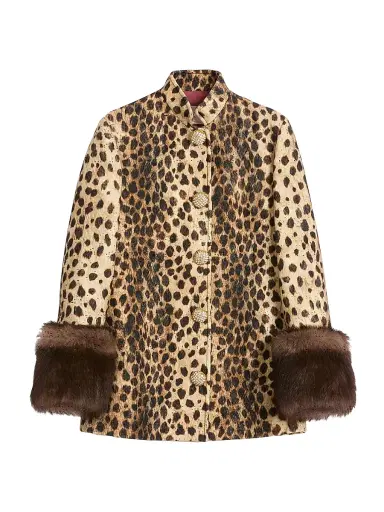 Valentino Garavani Women's Jaguar Spots Printed Wool Cloth Caban - Animal Print | Thumbnail 1 Valentino Garavani Women's Jaguar Spots Printed Wool Cloth Caban - Animal Print | Thumbnail 1