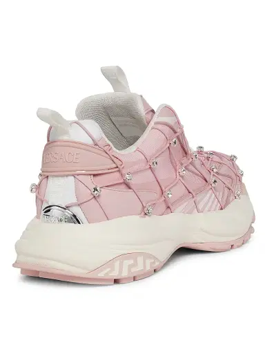 Versace Women's V2 Mercury Crystal-Embellished Sneakers - Dusty Rose White | Thumbnail 3 Versace Women's V2 Mercury Crystal-Embellished Sneakers - Dusty Rose White | Thumbnail 3
