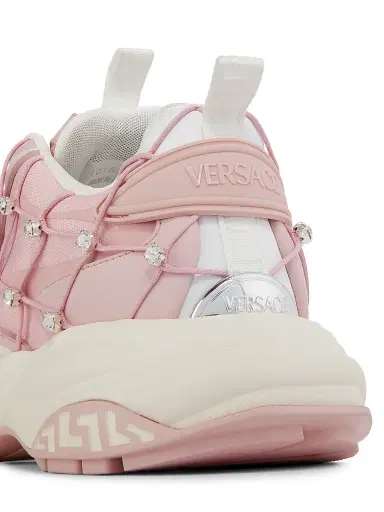 Versace Women's V2 Mercury Crystal-Embellished Sneakers - Dusty Rose White | Thumbnail 5 Versace Women's V2 Mercury Crystal-Embellished Sneakers - Dusty Rose White | Thumbnail 5