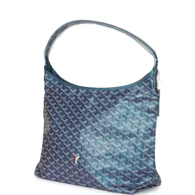Goyard Goyard Goyardine Pearly Blue Boheme PM Hobo Bag Palladium Hardware | Thumbnail 3 Goyard Goyard Goyardine Pearly Blue Boheme PM Hobo Bag Palladium Hardware | Thumbnail 3