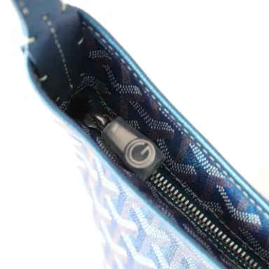 Goyard Goyard Goyardine Pearly Blue Boheme PM Hobo Bag Palladium Hardware | Thumbnail 7 Goyard Goyard Goyardine Pearly Blue Boheme PM Hobo Bag Palladium Hardware | Thumbnail 7