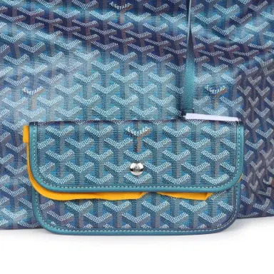 Goyard Goyard Goyardine Pearly Blue Boheme PM Hobo Bag Palladium Hardware | Thumbnail 8 Goyard Goyard Goyardine Pearly Blue Boheme PM Hobo Bag Palladium Hardware | Thumbnail 8