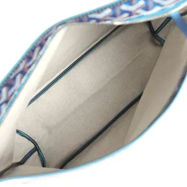 Goyard Goyard Goyardine Pearly Blue Boheme PM Hobo Bag Palladium Hardware | Thumbnail 9 Goyard Goyard Goyardine Pearly Blue Boheme PM Hobo Bag Palladium Hardware | Thumbnail 9