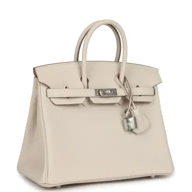 HERMÈS Hermes Birkin 25 Craie Togo Palladium Hardware | Thumbnail 2 HERMÈS Hermes Birkin 25 Craie Togo Palladium Hardware | Thumbnail 2