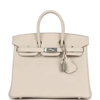 HERMÈS Hermes Birkin 25 Craie Togo Palladium Hardware | Thumbnail 1 HERMÈS Hermes Birkin 25 Craie Togo Palladium Hardware | Thumbnail 1