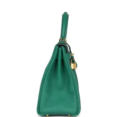 HERMÈS Hermes Kelly Retourne 28 Vert Vertigo Clemence Gold Hardware | Thumbnail 3 HERMÈS Hermes Kelly Retourne 28 Vert Vertigo Clemence Gold Hardware | Thumbnail 3