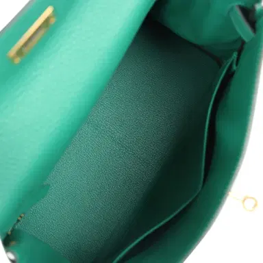 HERMÈS Hermes Kelly Retourne 28 Vert Vertigo Clemence Gold Hardware | Thumbnail 8 HERMÈS Hermes Kelly Retourne 28 Vert Vertigo Clemence Gold Hardware | Thumbnail 8