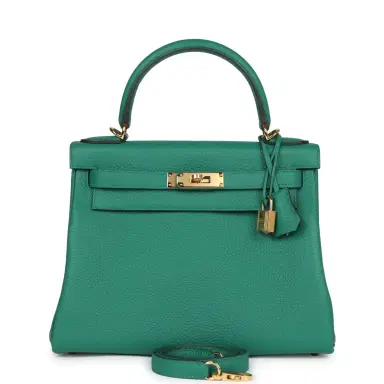 HERMÈS Hermes Kelly Retourne 28 Vert Vertigo Clemence Gold Hardware | Thumbnail 1 HERMÈS Hermes Kelly Retourne 28 Vert Vertigo Clemence Gold Hardware | Thumbnail 1