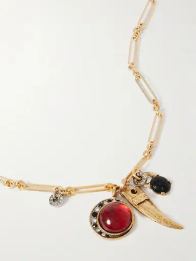 MAISON MAYLE Long Links Combo Gold-plated, Crystal And Enamel Necklace | Thumbnail 4 MAISON MAYLE Long Links Combo Gold-plated, Crystal And Enamel Necklace | Thumbnail 4