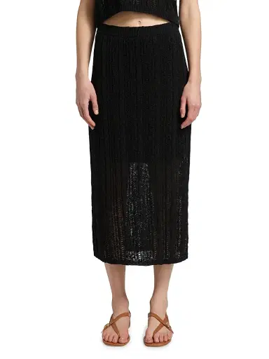 dh New York Women's Francis Open Knit Midi-Skirt - Black | Thumbnail 3 dh New York Women's Francis Open Knit Midi-Skirt - Black | Thumbnail 3