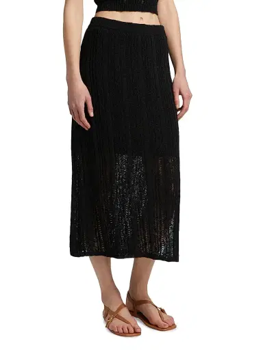 dh New York Women's Francis Open Knit Midi-Skirt - Black | Thumbnail 4 dh New York Women's Francis Open Knit Midi-Skirt - Black | Thumbnail 4