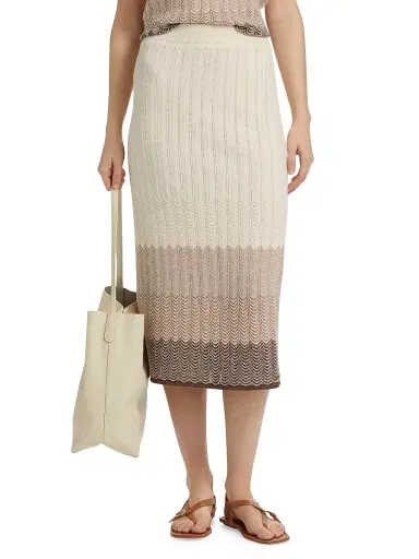 Design History Women's Ombré Striped Cotton-Linen Midi-Skirt - Linen Combo | Thumbnail 3 Design History Women's Ombré Striped Cotton-Linen Midi-Skirt - Linen Combo | Thumbnail 3