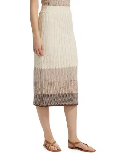Design History Women's Ombré Striped Cotton-Linen Midi-Skirt - Linen Combo | Thumbnail 4 Design History Women's Ombré Striped Cotton-Linen Midi-Skirt - Linen Combo | Thumbnail 4