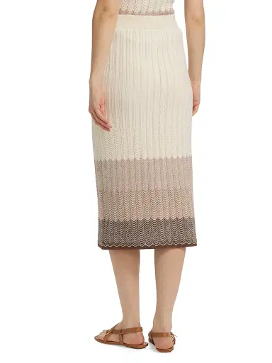 Design History Women's Ombré Striped Cotton-Linen Midi-Skirt - Linen Combo | Thumbnail 5 Design History Women's Ombré Striped Cotton-Linen Midi-Skirt - Linen Combo | Thumbnail 5