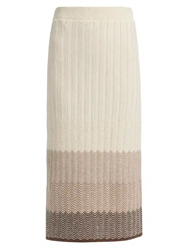 Design History Women's Ombré Striped Cotton-Linen Midi-Skirt - Linen Combo | Thumbnail 1 Design History Women's Ombré Striped Cotton-Linen Midi-Skirt - Linen Combo | Thumbnail 1