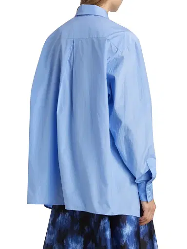 Michael Kors Collection Women's Silk-Cotton Button-Front Shirt - Ice | Thumbnail 5 Michael Kors Collection Women's Silk-Cotton Button-Front Shirt - Ice | Thumbnail 5