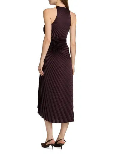 A.L.C. Women's Reagan Pleated Midi-Dress - Deep Plum | Thumbnail 5 A.L.C. Women's Reagan Pleated Midi-Dress - Deep Plum | Thumbnail 5
