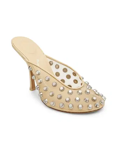 Alexander Wang Women's Rhodes 105MM Studded Mesh & Leather Mules - Nude | Thumbnail 2 Alexander Wang Women's Rhodes 105MM Studded Mesh & Leather Mules - Nude | Thumbnail 2