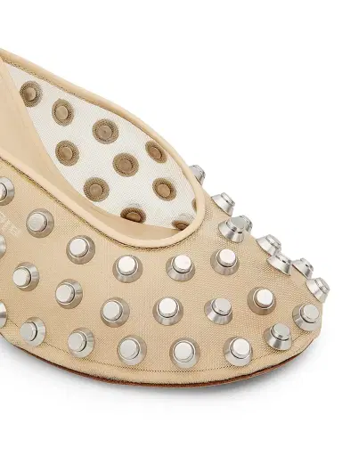 Alexander Wang Women's Rhodes 105MM Studded Mesh & Leather Mules - Nude | Thumbnail 4 Alexander Wang Women's Rhodes 105MM Studded Mesh & Leather Mules - Nude | Thumbnail 4
