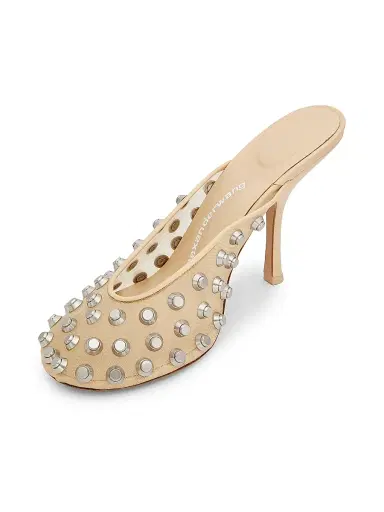 Alexander Wang Women's Rhodes 105MM Studded Mesh & Leather Mules - Nude | Thumbnail 5 Alexander Wang Women's Rhodes 105MM Studded Mesh & Leather Mules - Nude | Thumbnail 5