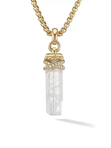 David Yurman Women's Wrapped Crystal Amulet in Rainbow Moonstone Crystal - Rainbow Moonstone | Thumbnail 1 David Yurman Women's Wrapped Crystal Amulet in Rainbow Moonstone Crystal - Rainbow Moonstone | Thumbnail 1