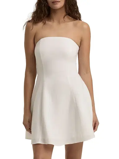 Favorite Daughter Women's The Favorite Linen-Blend Strapless Minidress - Bright White | Thumbnail 3 Favorite Daughter Women's The Favorite Linen-Blend Strapless Minidress - Bright White | Thumbnail 3