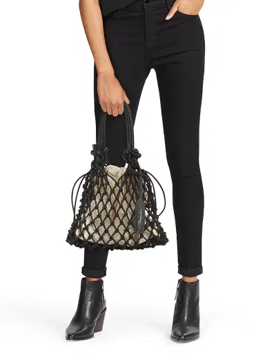 3.1 Phillip Lim Women's Mini Sac Macramé Drawstring Top Handle Bag - Black | Thumbnail 2 3.1 Phillip Lim Women's Mini Sac Macramé Drawstring Top Handle Bag - Black | Thumbnail 2