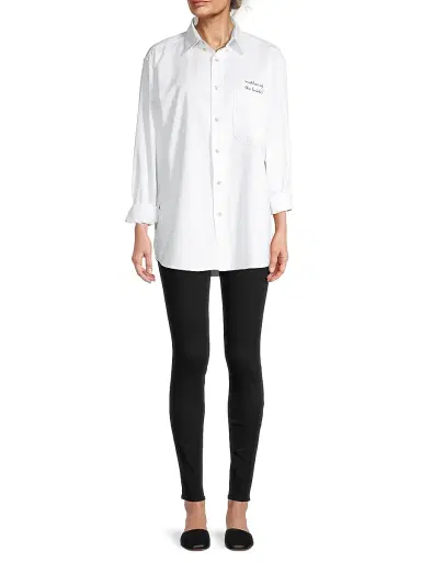 juju + stitch Oversized Mother Of The Bride Embroidered Button-Up Shirt - White | Thumbnail 2 juju + stitch Oversized Mother Of The Bride Embroidered Button-Up Shirt - White | Thumbnail 2