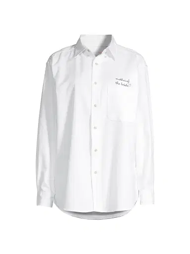 juju + stitch Oversized Mother Of The Bride Embroidered Button-Up Shirt - White | Thumbnail 1 juju + stitch Oversized Mother Of The Bride Embroidered Button-Up Shirt - White | Thumbnail 1