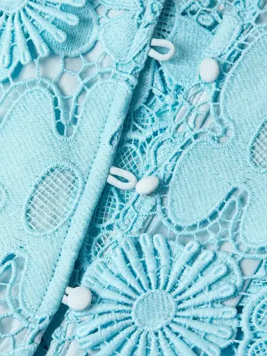 La Vie Style House Women's Mod Floral Lace Caftan - Blue | Thumbnail 6 La Vie Style House Women's Mod Floral Lace Caftan - Blue | Thumbnail 6