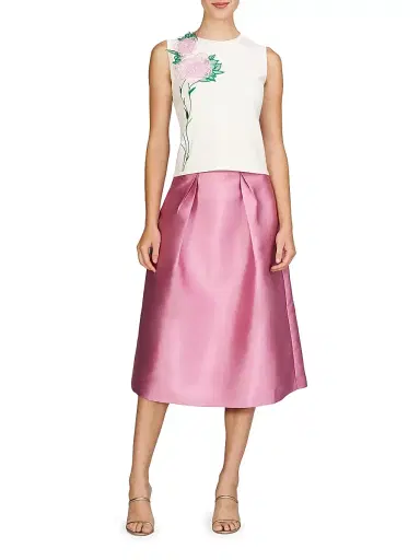 Kay Unger Women's Kathryn Floral Embroidered Knit Top | Thumbnail 2 Kay Unger Women's Kathryn Floral Embroidered Knit Top | Thumbnail 2