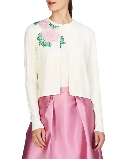 Kay Unger Women's Carson Floral Knit Cardigan | Thumbnail 3 Kay Unger Women's Carson Floral Knit Cardigan | Thumbnail 3
